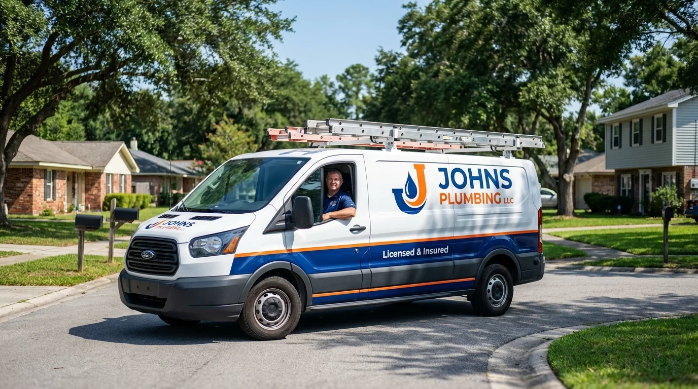 Johns Plumbing LLC service van in Moravian Falls, NC