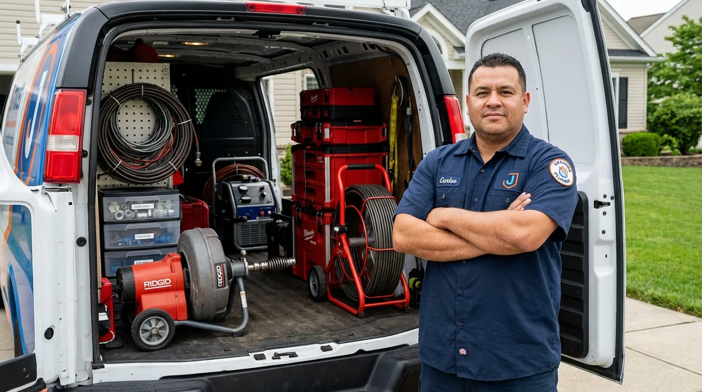 Professional drain cleaning equipment and Johns Plumbing LLC plumber in Moravian Falls