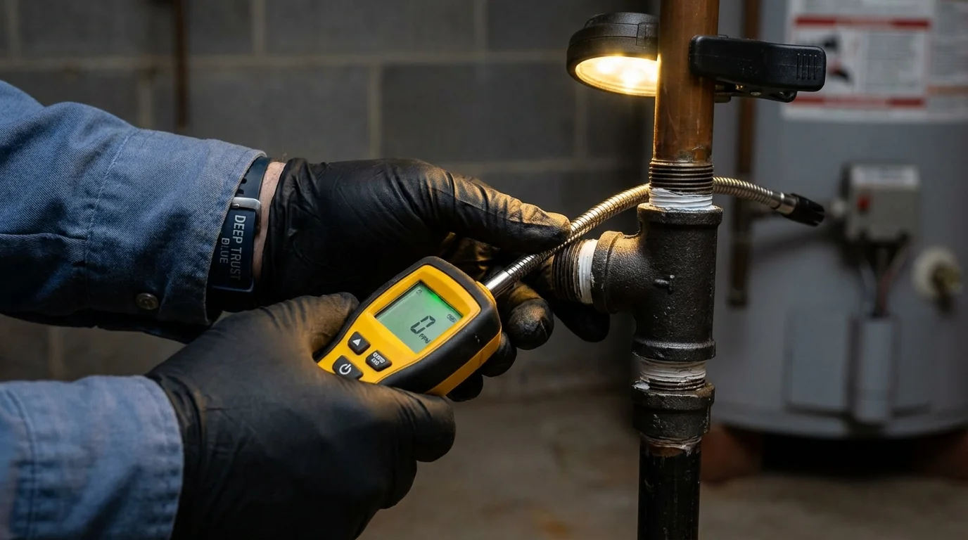 Gas leak detection with electronic sniffer by Johns Plumbing LLC in Moravian Falls