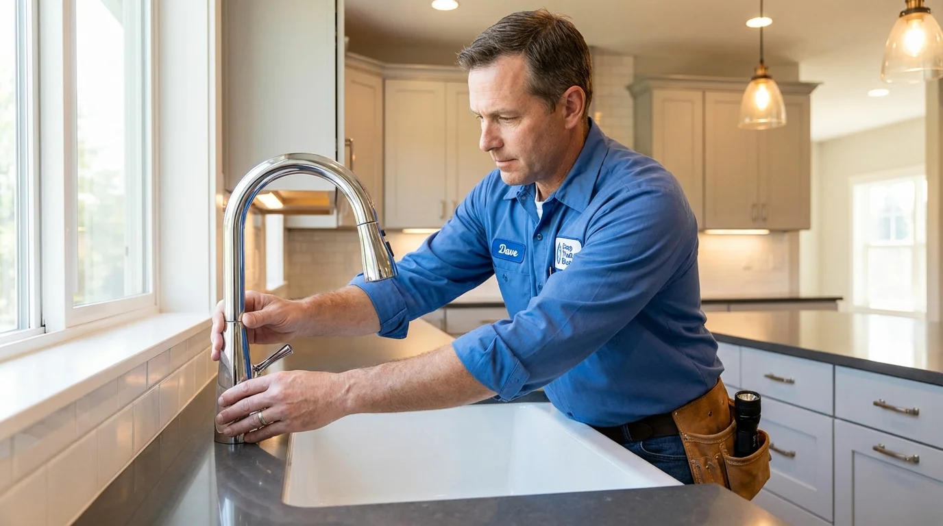 Kitchen faucet installation by Johns Plumbing LLC in Moravian Falls